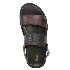 Men’s Brown & Black Leather Sandal | Comfortable Daily Wear