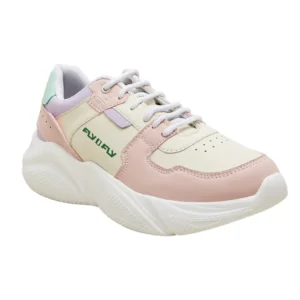 Beige & Pink Chunky Sneakers for Women Modern Casual Shoes