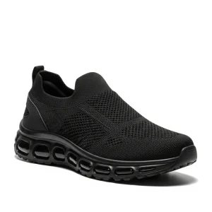 Black Air Cushion Slip-On Sneakers Breathable Mesh Comfort Shoes