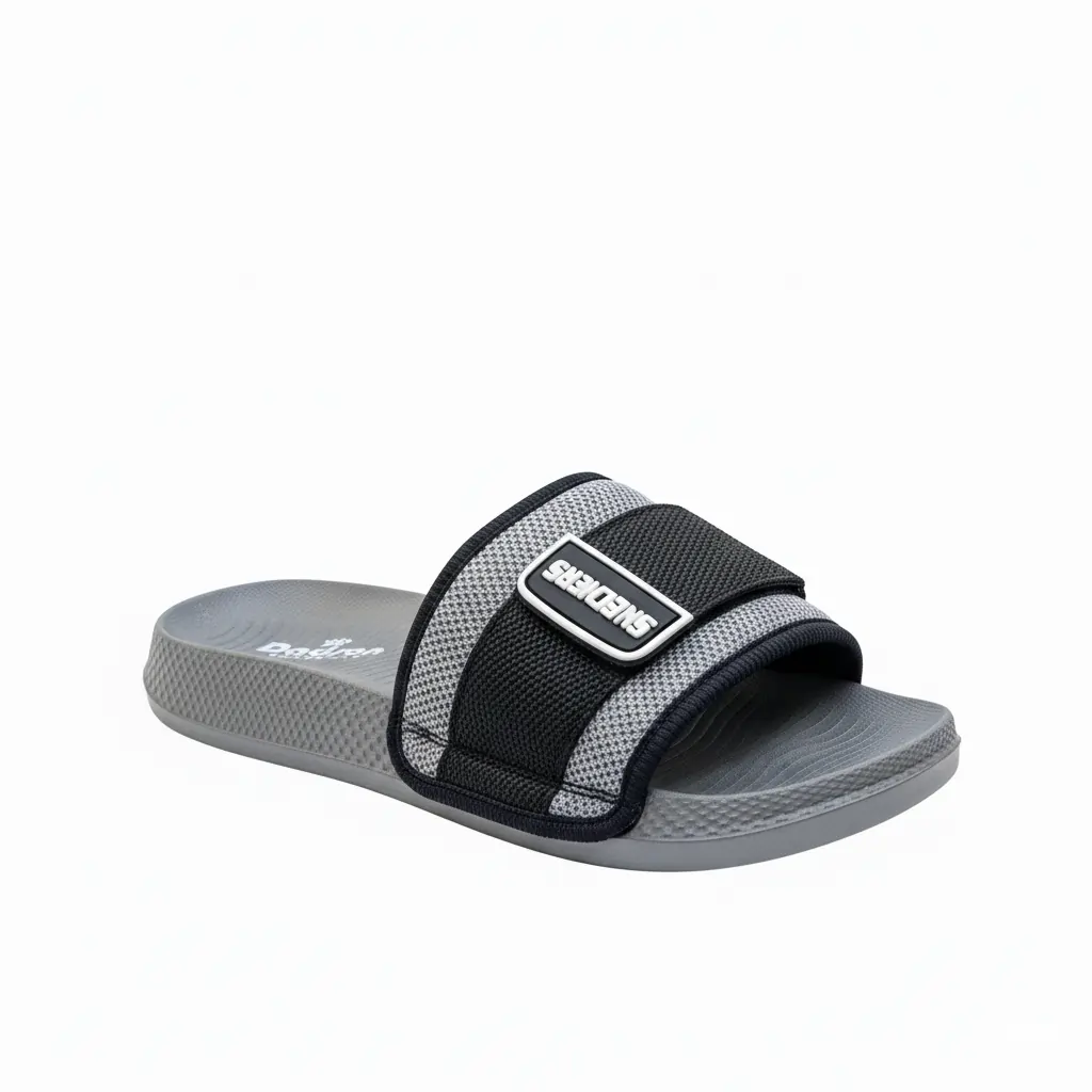 Grey & Black Gents Slipper Comfortable Everyday Slides