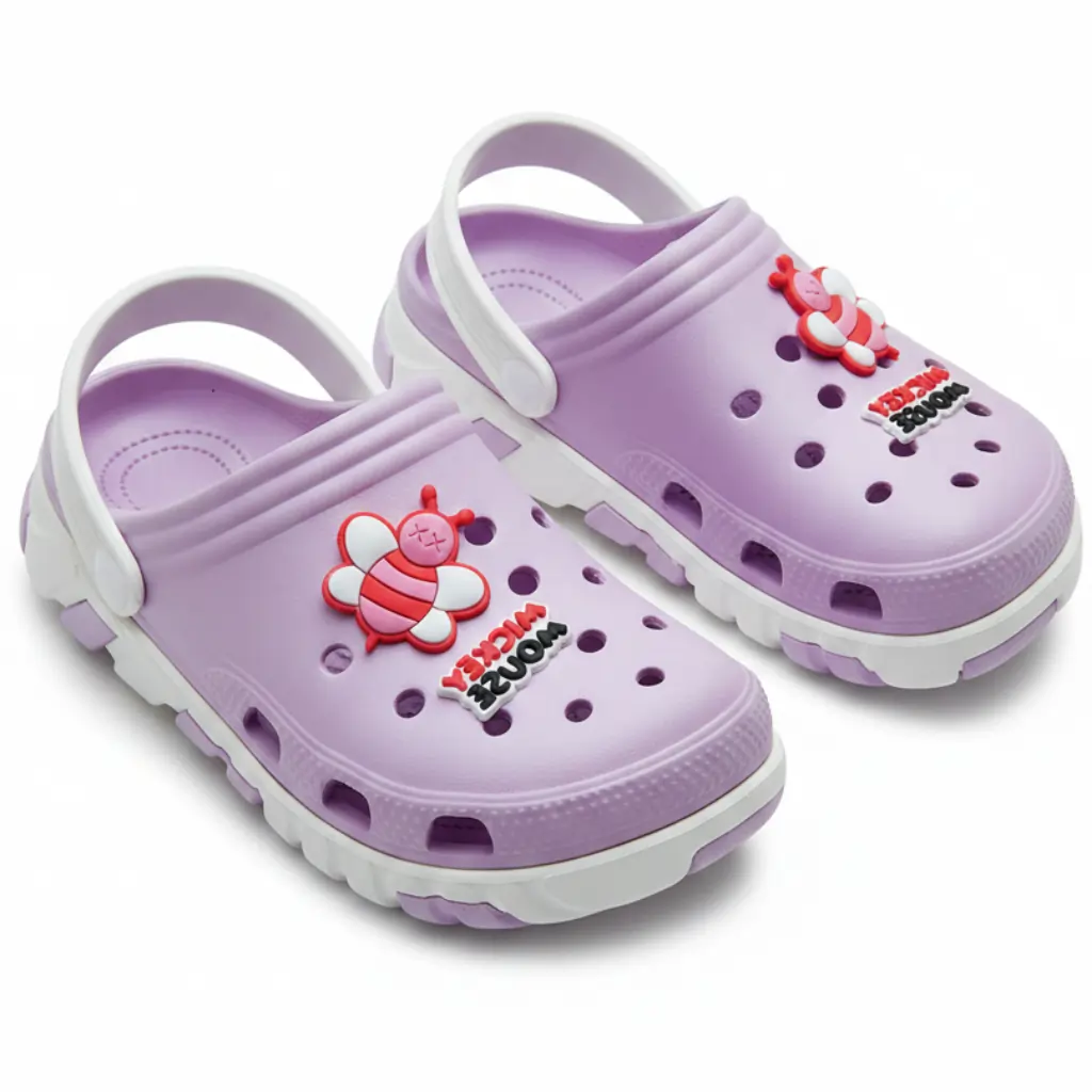 Kids Light Purple Crocs Lightweight Breathable EVA Clogs EVR-59