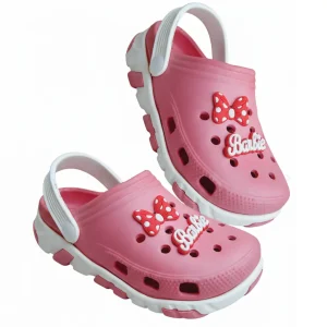 Kids Pink Crocs Comfortable Breathable Clogs with Back Strap