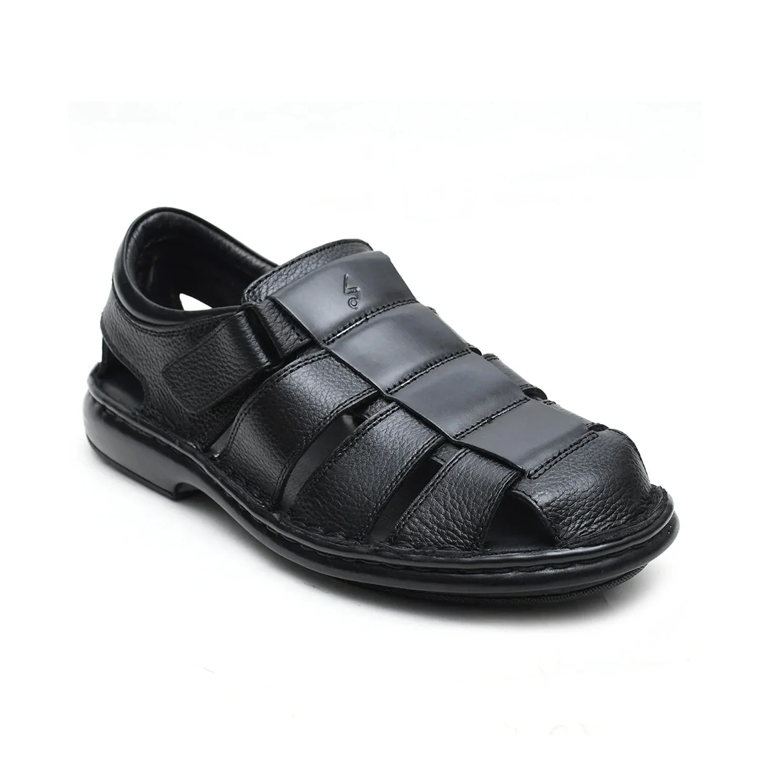 Men’s Black Leather Sandals Comfortable Daily Wear Footwear