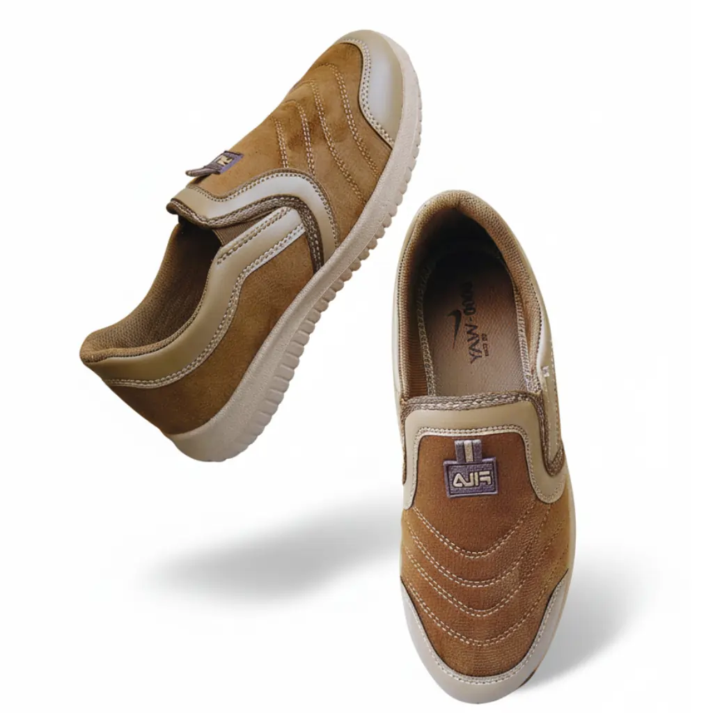 Men’s Brown Canvas Sneakers JUGAR Casual Shoes