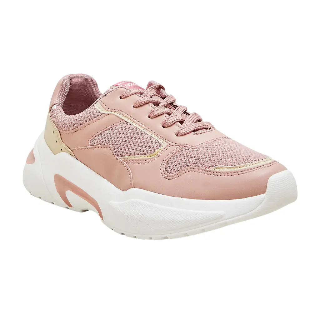 Pink Chunky Sole Sneakers for Women | Trendy Fashion Shoes