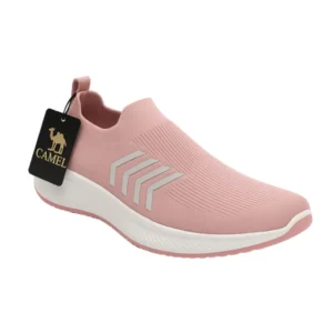 Pink Slip-On Sneakers for Women Soft Knit Casual Shoes