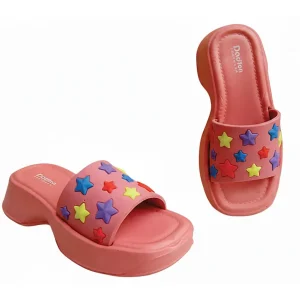 Pink Women Slipper with Star Design Soft Cushioned Daily Wear