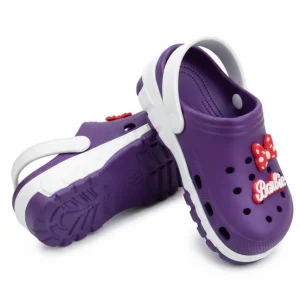 Purple Kids Crocs EVR-59 Lightweight Breathable Children Shoes