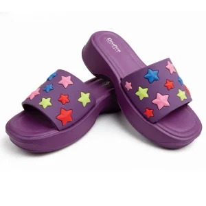 Purple Women Slippers Soft EVA Star Design Comfort Slippers