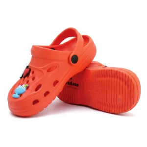 Red Kids Crocs Breathable Lightweight Kids Clogs